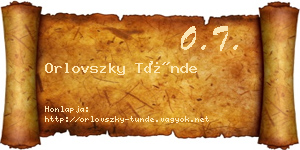 Orlovszky Tünde névjegykártya